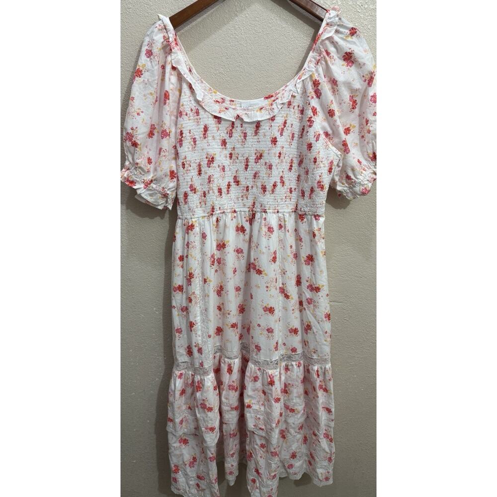 Loveshackfancy X Target Cosette Smocked Floral Tiered Midi Dress Size XL